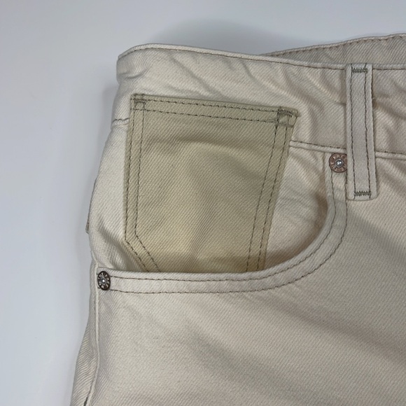 Free People NWT Waterfalls Wide Leg Baggy Jeans Ivory Combo Size 28 - Picture 7 of 14